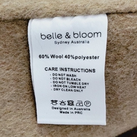 Unworn Belle & Bloom Publisher Double Breasted Wool Blend Coat in Oat - Picture 10 of 10